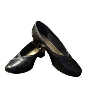 Soft Style Hush Puppies Black Pumps Low Block Heel Square Toe Shoes Womens 8.5 M